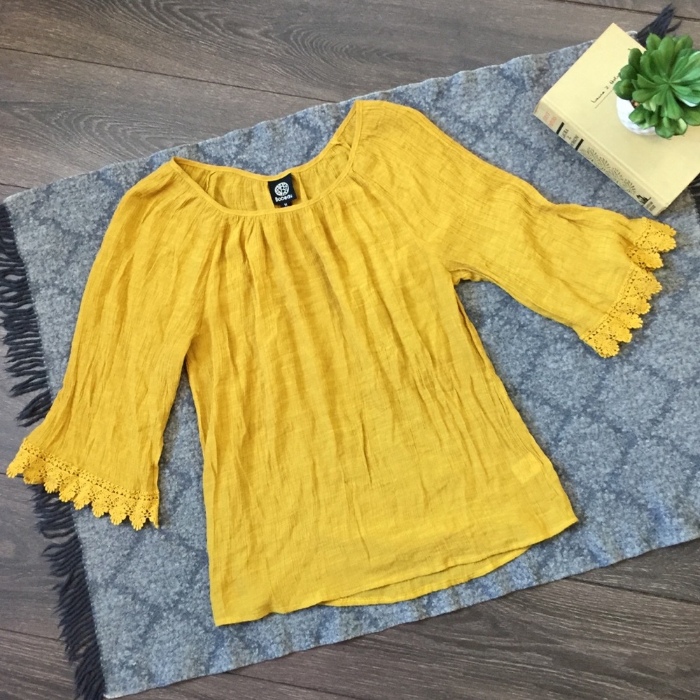 BOBEAU Boho peasant blouse size medium